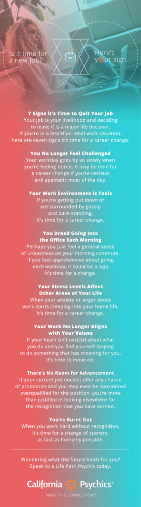 Signs it's Time for a New Job infographic | California Psychics